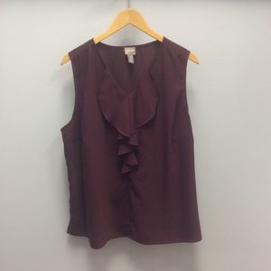 Chico’s purple plum top with ruffle on neck 3/XL
